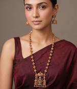 Gold plated green necklace set