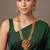 Gold plated ruby red temple necklace set