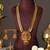 Gold plated ruby red temple necklace set