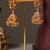 Gold plated ruby red temple necklace set