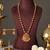 Antique gold plated ruby red temple necklace set