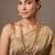 Gold plated ruby red bridal temple necklace set