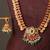 Gold plated ruby red bridal temple necklace set