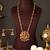 Gold plated ruby red temple necklace set