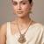 Antique gold plated multicolor temple necklace set