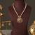 Antique gold plated green temple necklace set