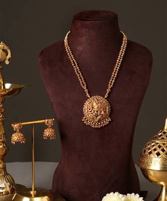 Gold plated temple necklace set 2