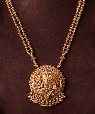 Gold plated temple necklace set 3