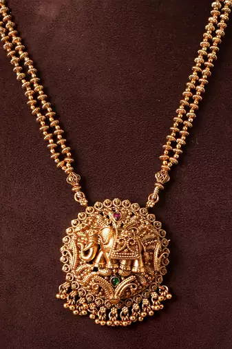 Gold plated temple necklace set