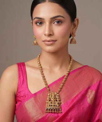 Gold plated temple necklace set 1