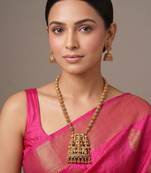 Gold plated temple necklace set