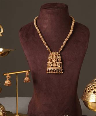 Gold plated temple necklace set 2