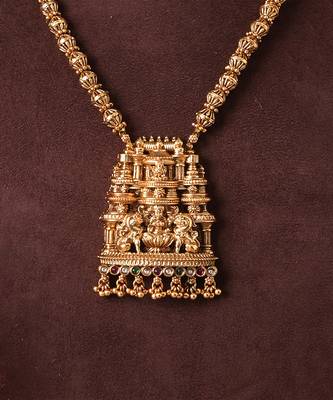 Gold plated temple necklace set 3