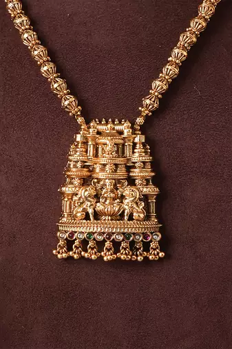 Gold plated temple necklace set