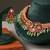 Gold plated multicolor jadau choker necklace set