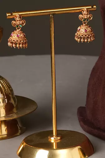 Gold plated multicolor temple necklace set