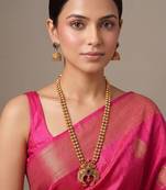 Gold plated green necklace set