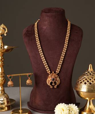 Gold plated green necklace set 2