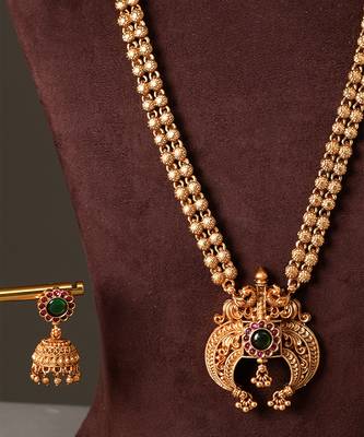 Gold plated green necklace set 3