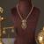 Gold plated green temple haar necklace set