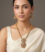 Gold plated multicolor temple haar necklace set