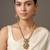 Gold plated multicolor temple haar necklace set