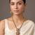 Gold plated ruby red temple haar necklace set
