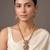 Gold plated ruby red temple haar necklace set