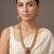Gold plated green temple haar necklace set