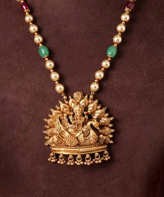 Gold plated temple haar necklace set 4