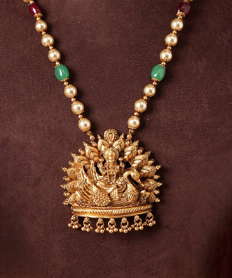 Gold plated temple haar necklace set