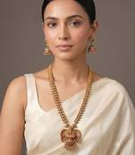Gold plated garud heritage temple necklace set