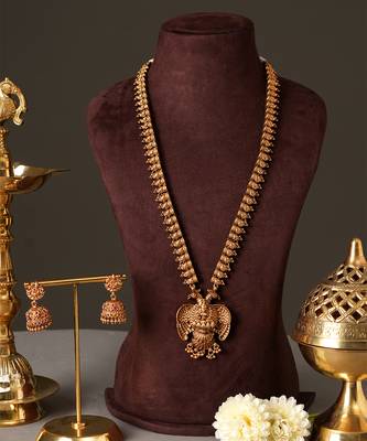 Gold plated garud heritage temple necklace set 2