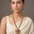 Gold plated multicolor garud temple haar necklace set