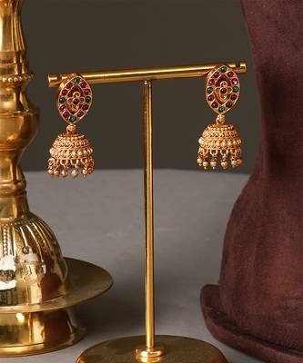 Gold plated multicolor garud temple haar necklace set 4