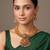 Gold plated ruby red choker necklace set