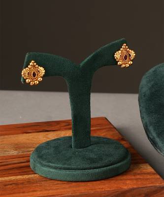 Antique gold plated temple choker necklace set 4