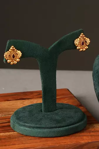 Antique gold plated temple choker necklace set