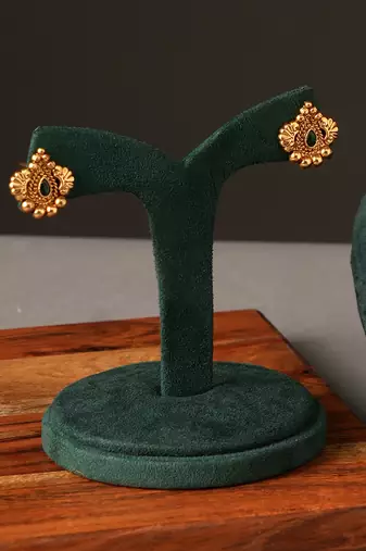 Antique gold plated temple choker necklace set