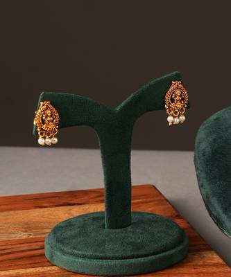 Gold plated ruby red lakshmi temple choker necklace set 4