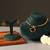 Gold plated heritage temple green choker necklace set