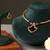Gold plated heritage temple green choker necklace set