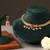 Gold plated green choker necklace set