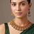 Gold plated ruby red bridal choker necklace set