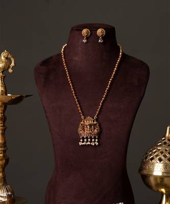 Gold plated divine long haar necklace set 1
