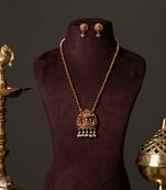 Gold plated divine long haar necklace set