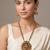 Gold plated green lakshmi temple haar necklace set