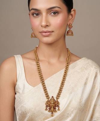 Gold plated royal haar necklace set 1