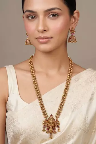 Gold plated royal haar necklace set