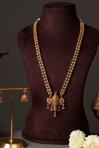 Gold plated royal haar necklace set